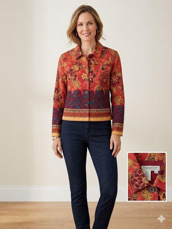 Coldwater Creek Jackets & Blazers - Vintage Coldwater Creek Boho Paisley Floral Jacket Shacket PS